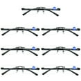 thumbnail image 1 of 7 Pairs Mens Rectangular Rimless Blue Light Blocking Reading Glasses Spring Hinge Readers +1.50, 1 of 6