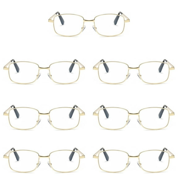 7 Pairs Mens Womens Metal Frame Clear Lens Reading Glasses Fashion Classic Readers +1.00