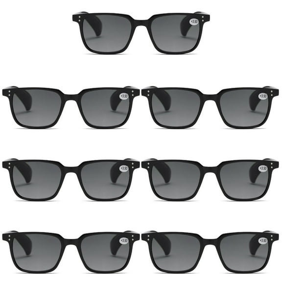 7 Pairs Mens Womens Unisex Reading Sunglasses Magnified Full Tinted Lens Sun Readers +2.75