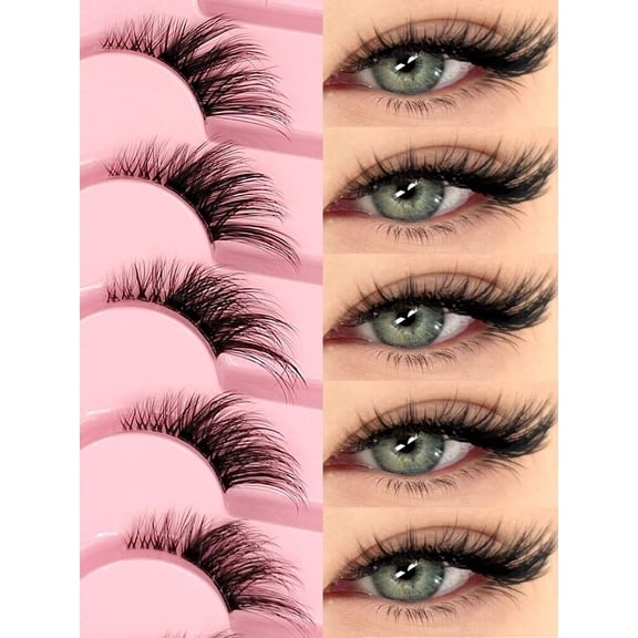 7 Pairs New Cat Eye False Eyelashes, Natural & Lengthening Transparent Band, Flared Ends, Elongate Eye Shape, Faux Mink Lashes, Makeup Use False Eyelashes, Lashes, False Lashes, Fake Lashes