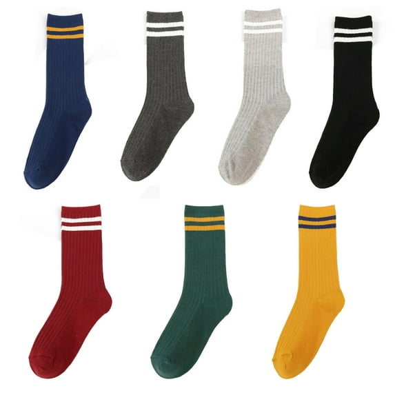 7 Pairs Novelty Women Assorted Breathable Cute Korea Casual Cotton Crew Socks
