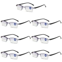 7 Pairs Rimless Blue Light Blocking Reading Glasses Diamond Cut Edge Readers for Men  1.00