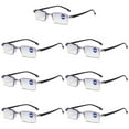 thumbnail image 1 of 7 Pairs Rimless Blue Light Blocking Reading Glasses Diamond Cut Edge Readers for Men +3.00, 1 of 6
