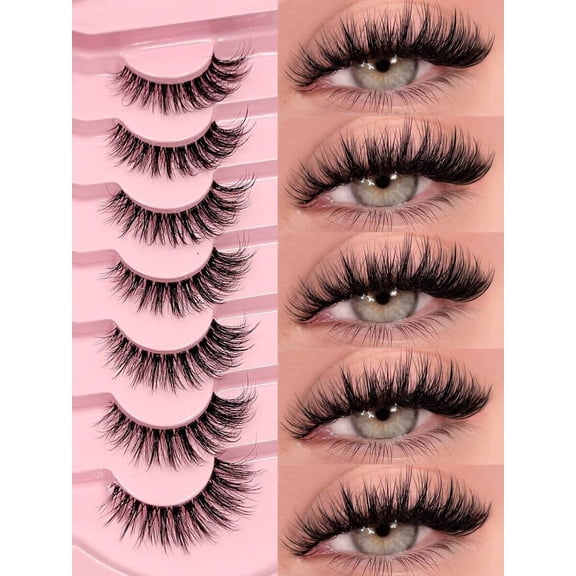 7 Pairs Transparent Delicate Natural False Eyelashes - Reusable, Lightweight & Comfortable, Create Charming Eye Makeup - Perfect For Daily Wear, Eyelash Strips, Eyelashes, False Eyelashes