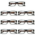 thumbnail image 1 of 7 Pairs Womens Mens Unisex Rectangular Blue Light Blocking Reading Glasses Spring Hinge Readers +2.75, 1 of 6