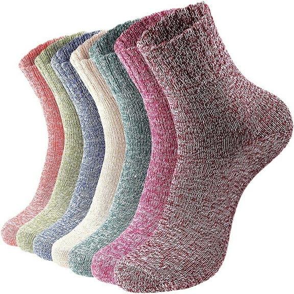 7 Pairs Womens Socks Wool Socks Thermal Crew Winter Warm Socks
