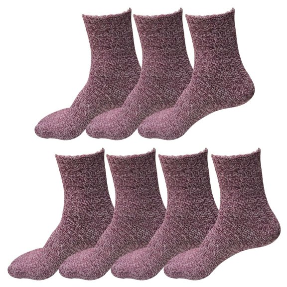 7 Pairs Womens Winter Casual Wool Blend Thick Knit Thermal Warm Crew Cozy Boot Socks Size 5-10
