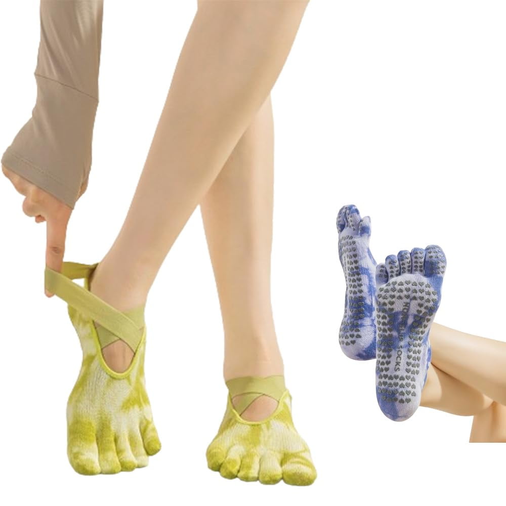 7 Pairs Yoga Toe Socks with Grip for Women. Non Slip, Sticky. Suitable for Pilates, Ballet, Dance, Barefoot