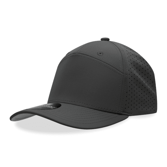 Decky 6416 7 Panel Perforated Cap-Black