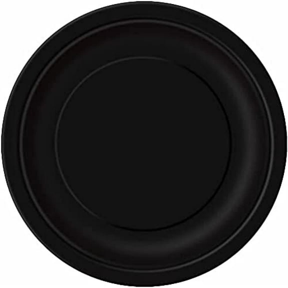 7" Paper Dessert Plates, Black, 8ct