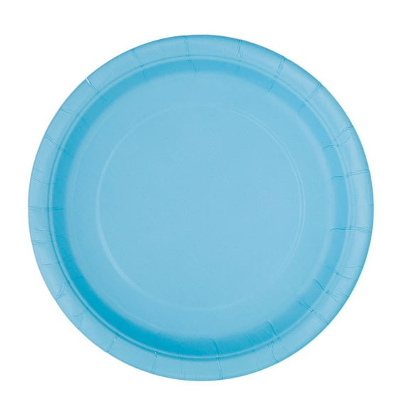 7" Paper Dessert Plates, Light Blue, 8ct