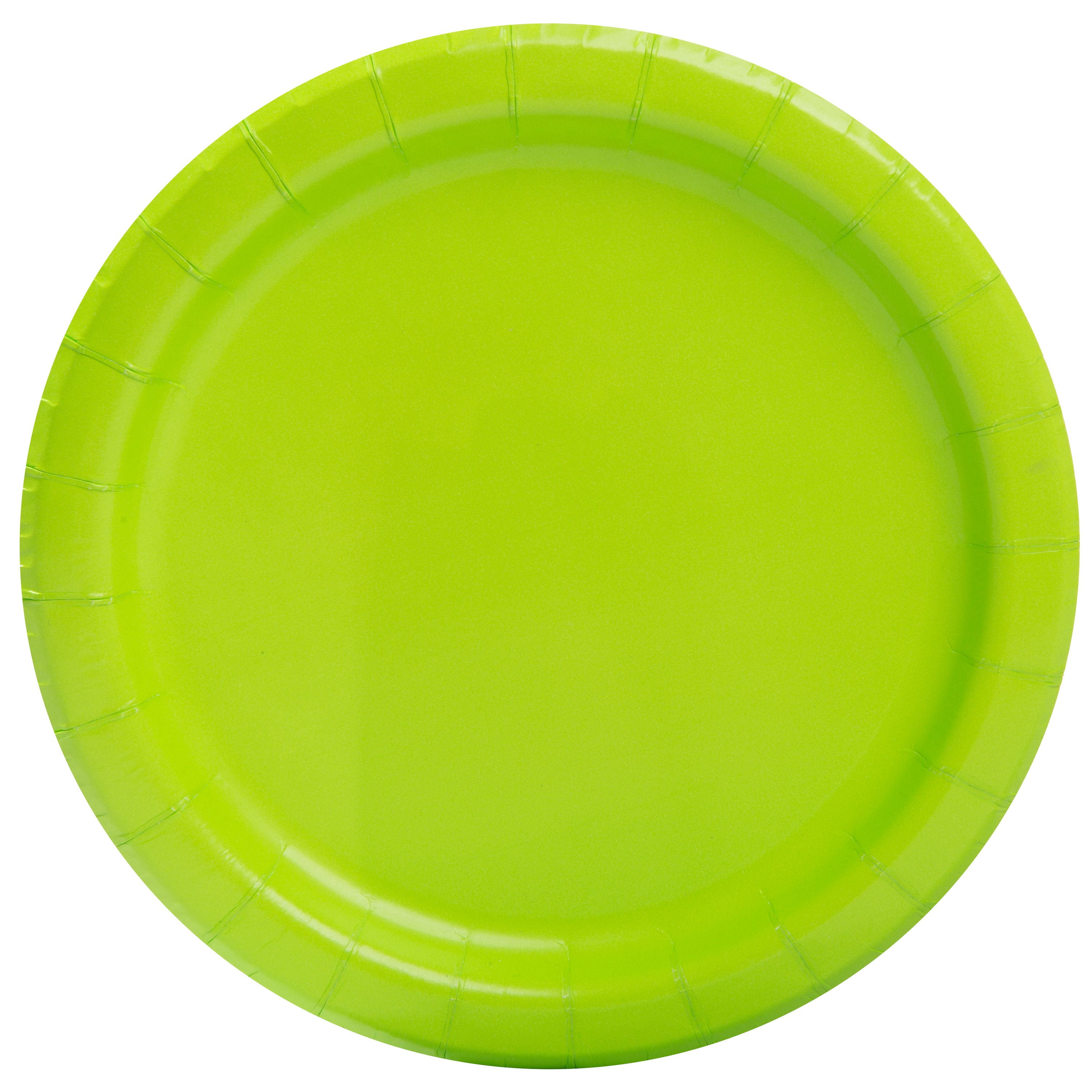 7" Paper Dessert Plates, Lime Green, 70ct