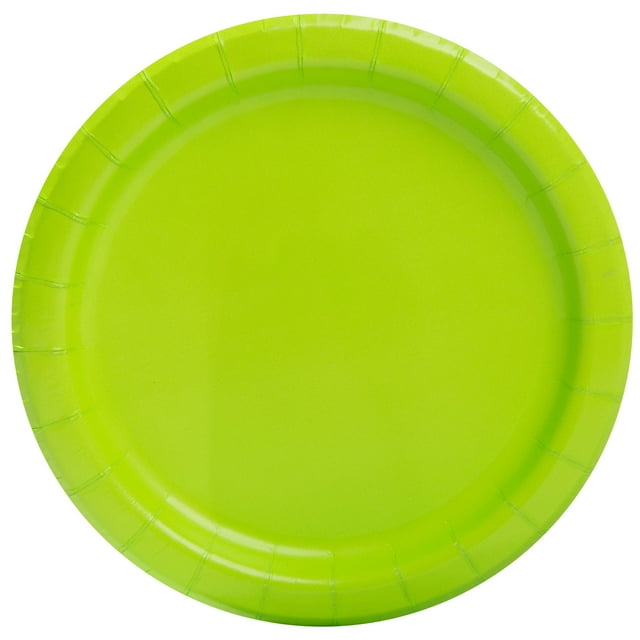 7" Paper Dessert Plates, Lime Green, 70ct