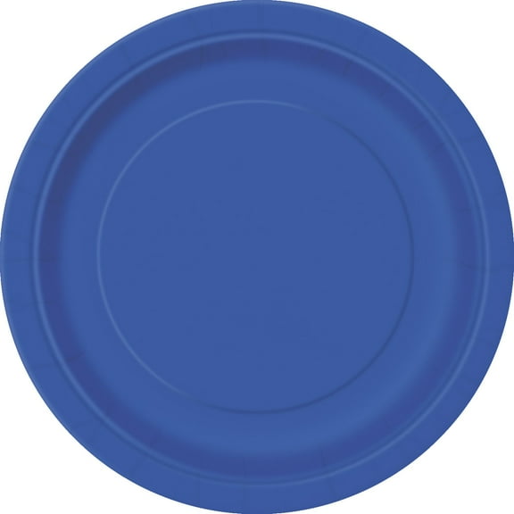 7" Paper Dessert Plates, Royal Blue, 8ct