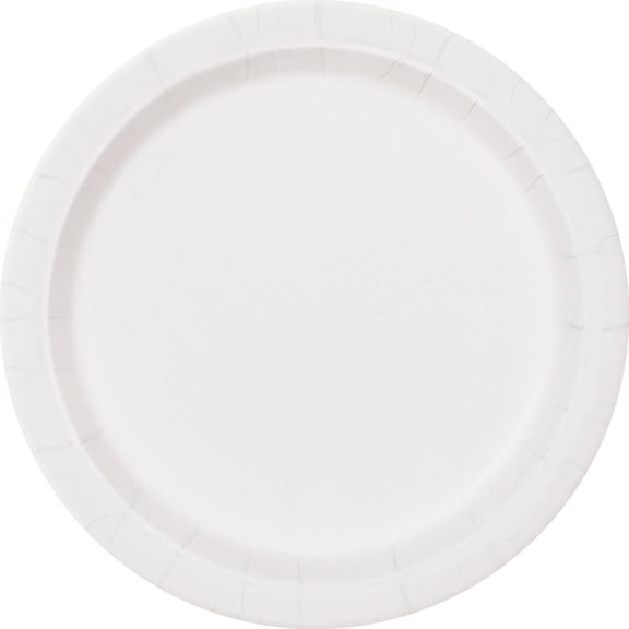 7" Paper Dessert Plates, White, 8ct