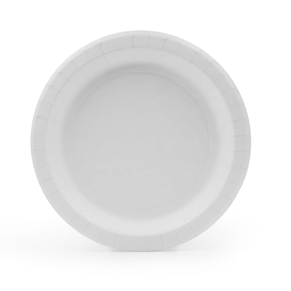 7" Paper Plate, White Coated, Heavy Weight, 1000 CT