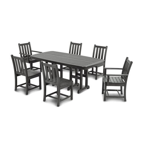 polywood traditional garden 7-piece outdoor dining set