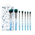 thumbnail image 1 of 7-Pc Makeup Brush Set Premium Synthetic Bristles Foundation Eyeshadow Eyebrow Blush Concealer Brushes + PVC Quicksand Bag Multicolor Professional Kit, 1 of 9