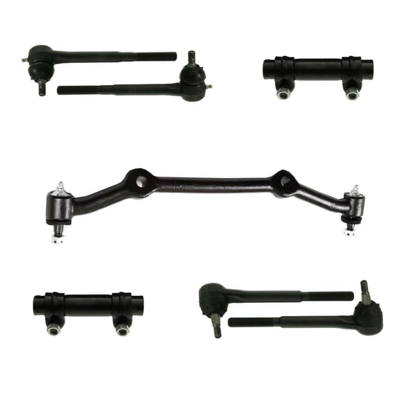 7 Pc Suspension Kit Center Link Adjusting Sleeves Inner & Outer Tie Rod Ends
