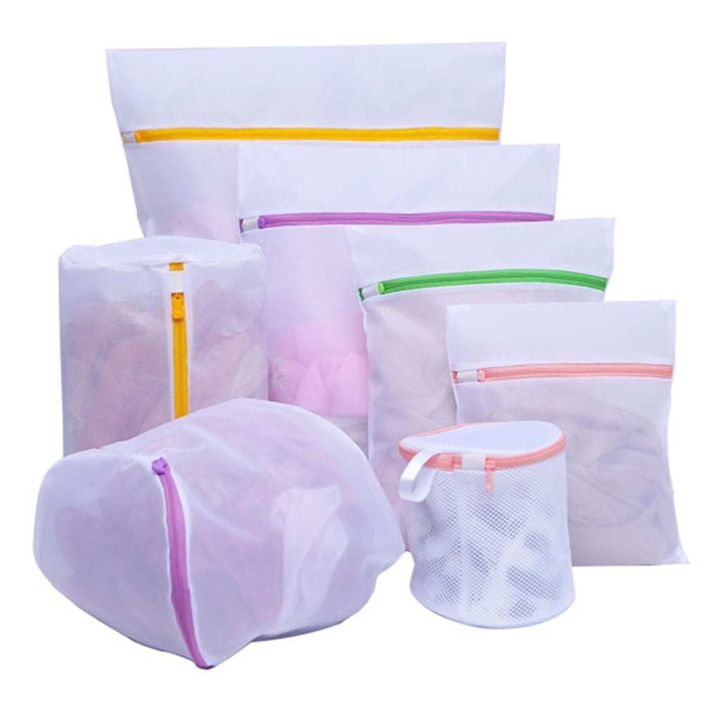 7 Pcs/1 Set Household Zippered Laundry Bags Delicate Bra Lingerie
