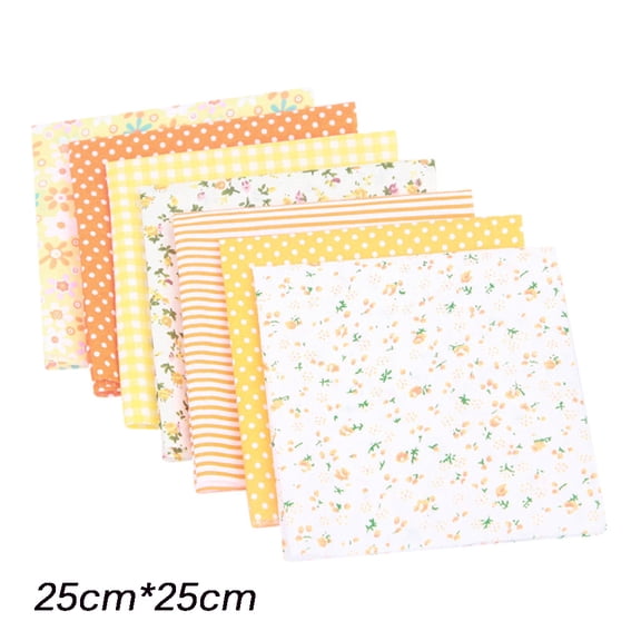 7 Pcs 10'' x 10'' Quilting Cotton Fabric Squares Pre-Cut Multi-Colors Quilting Fabric Squares for Sewing & Quilting Beginners Quilting Supplies DIY Crafts Fabric Bundles Sewing Patchwork Fabric Set C