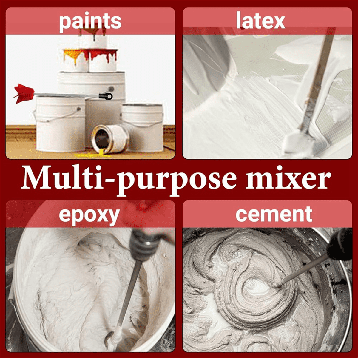 7 Pcs 12 Inch Paint Stirrer for Drill Reusable Drill Mixer Attachment