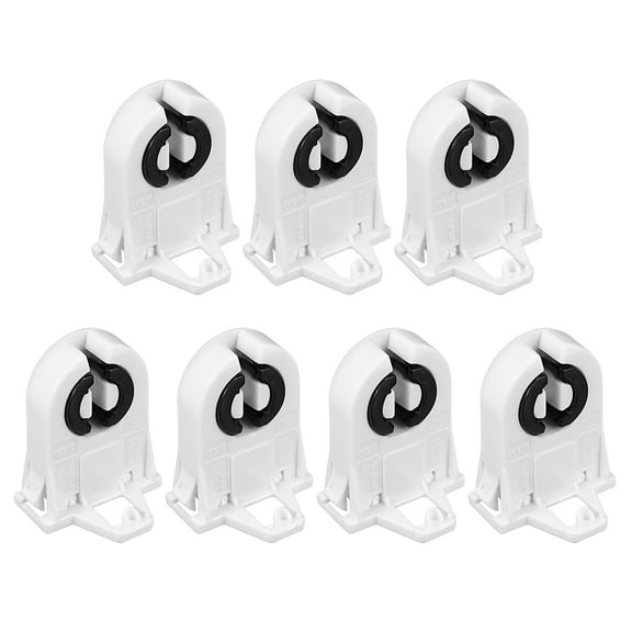 7 Pcs 2A T8 Socket G13 Base Fluorescent Lamp Holder Light Accessory White