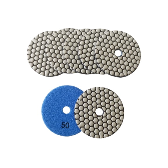 7 Pcs 4 Inch Dry Diamond Polishing Pads 50-3000 Grit for Granite Marble Quartz Countertop Tiles