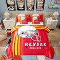 thumbnail image 1 of 7 Pcs American Football City Twin Comforter Sets Bed in a Bag Football Sports Game Comforter Set with Sheets, Kansas (1 Comforter, 1 Flat Sheet 1 Fitted Sheet 2 Pillowcases and 2 Throw Pillow Covers), 1 of 5
