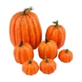 thumbnail image 1 of 7 Pcs Assorted Size Artificial Pumpkin Set, Realistic Fake Foam Pumpkins, Decorative Faux Pumpkins for Halloween Fall Thanksgiving Home Party Table Decor,Orange, 1 of 4
