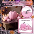 thumbnail image 1 of 7 Pcs Assorted Sizes Artificial Pumpkins Fall Decor Fake Faux Foam Pumpkins for Halloween Thanksgiving Harvest Home Table Decor (Pink), 1 of 7