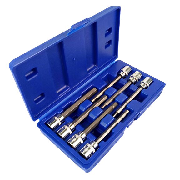 UKCOCO 7Pcs Blue Bit Socket Set with Chrome Vanadium Steel Torque Extension for Repair Use with Storage Case