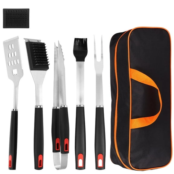 7PCS Large Griddle Accessories Kit Heavy Duty BBQ Tool Set with Storage Bag Complete Barbecue Tool Set Great for Outdoor BBQ