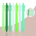 thumbnail image 1 of 7 Pcs Ballpoint Pens,Retractable Comfortable Writing Pens,Medium Point Black Ink Pens,Retractable Smooth Writing Quick-Dry Gel Pens,5.51 Inch Rollerball Pens for Journaling,Taking Note,Writing,Green, 1 of 8