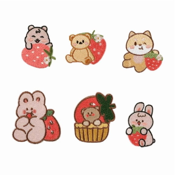 7 Pcs Bear Iron on Applique Patches Embroidered Patches for Dress Jeans