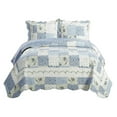 7 Pcs Bed Spread Set Full BreaPrinted Quilted Wrinkle Microfiber