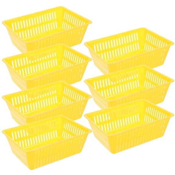 STRANDCHIC 7Pcs Plastic Sundries Organizer Baskets Red for Desktop and Household Use