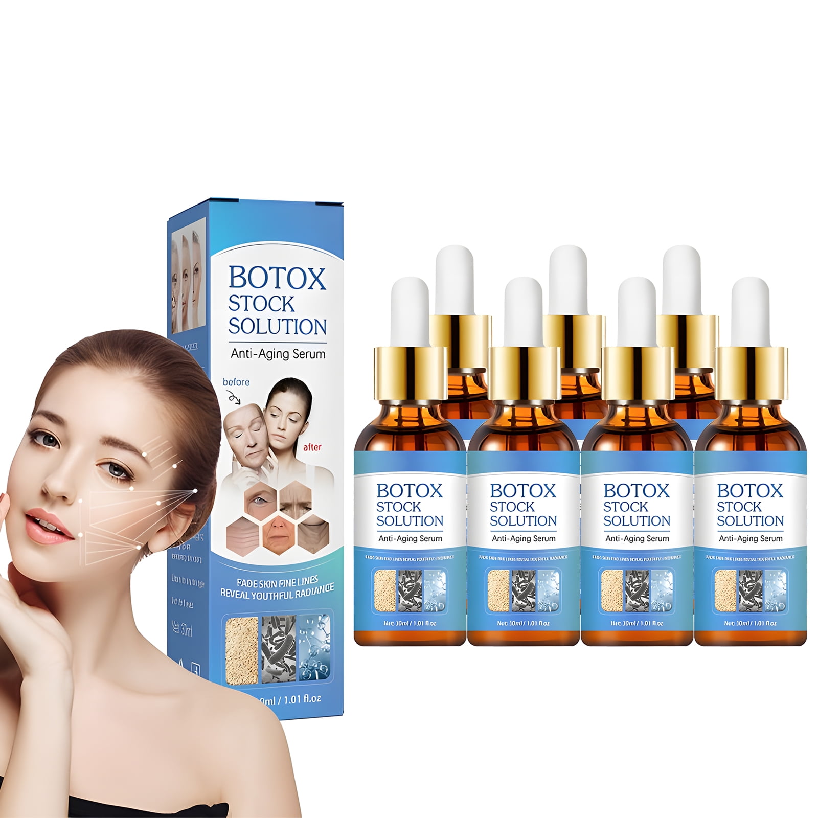 7 Pcs Botox Stock Solution Facial Serum, Botox Face Serum Botox in a ...