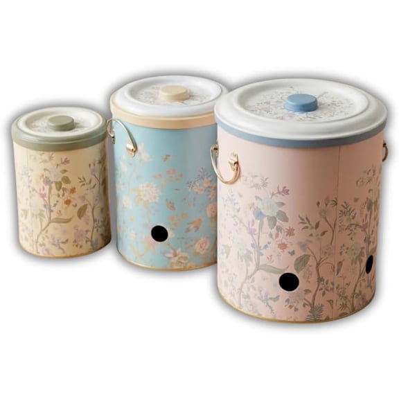 7 Pcs Bread Box Set for Kitchen Countertop and Canisters Sets for the Kitchen Ideal for Bread Basket Sugar Container Coffee Canister Tea Tin Breadbox Vintage and Rustic Model
