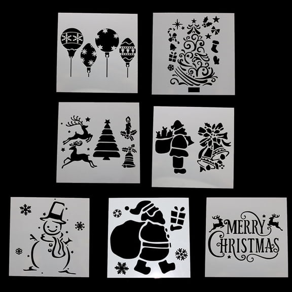 7 Pcs Cake Decorating Stencils Christmas Cookie Templates Wedding Cake Decorative Edge Molding Gift for Baking Lover