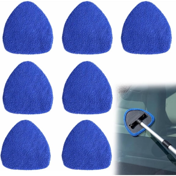 7 Pcs Car Windshield Cleaner Replacement Pads Microfiber Windshield Cleaning Tool Bonnets Washable Reusable Interior Auto Window Cleaners Washing Pads Replaceable Cleaning Bonnets(Fit 5)