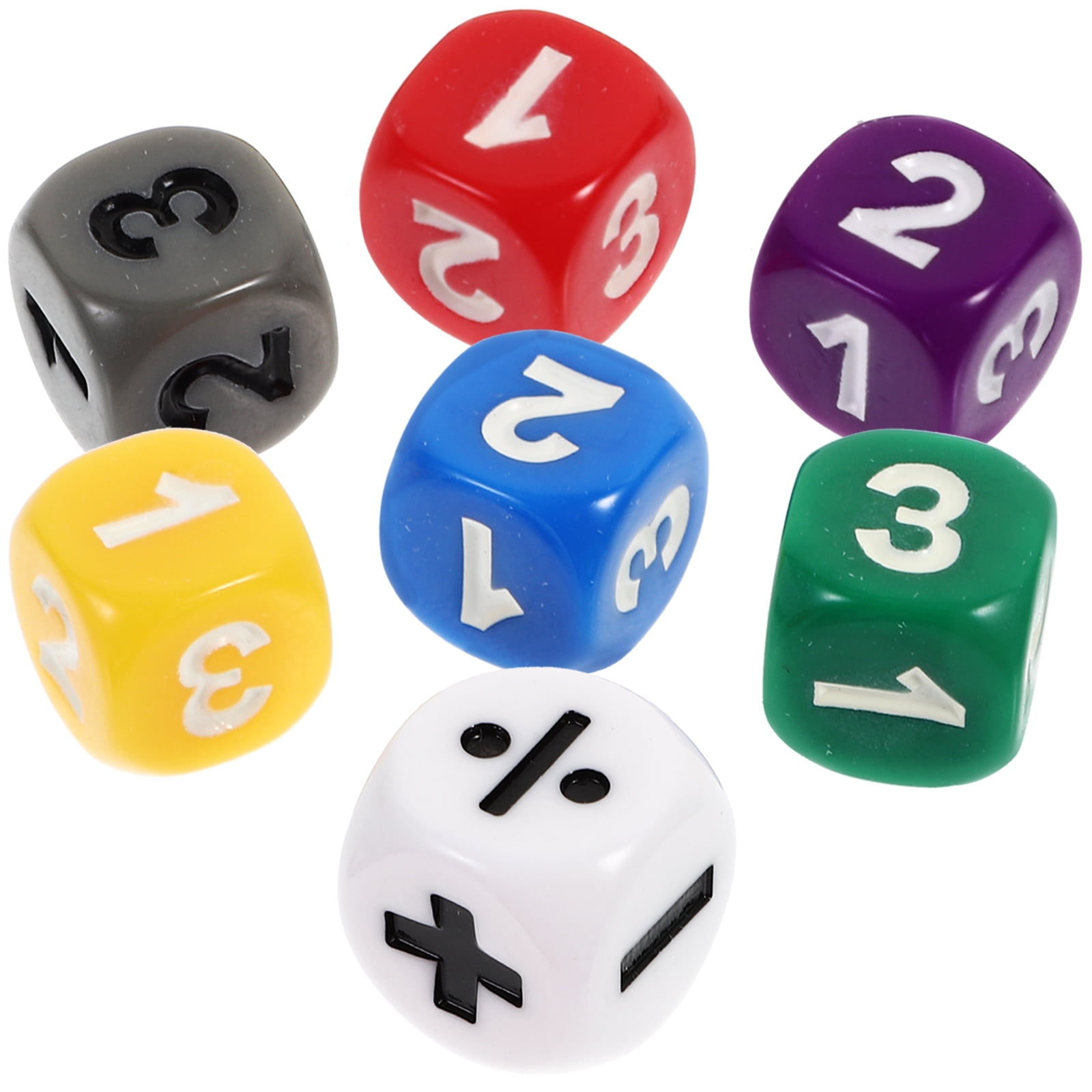 7 Pcs Children’s Toys Dice Counting Game Simple Designs Subtraction for ...