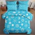 7 Pcs Comforter Set Full Size, Snowflakes Cute Christmas Bed in a Bag