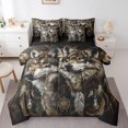 thumbnail image 1 of 7 Pcs Comforter Set Full Size,Wolf Family Bed in a Bag with Flat Sheet and Fitted Sheet Teens Adult,Tribal Boho Dream Catchers Bedding Set with Pillowcase and Sham Reversible, 1 of 5