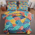 7 Pcs Comforter Set King Size, Colorful Fish Cute Bed in a Bag with