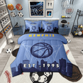 thumbnail image 1 of 7 Pcs Comforter Set Twin Size,Basketball Bed in a Bag with Flat Sheet and Fitted Sheet and Adults, Sports Bedding Set with Pillowcase and Sham,Memphis, 1 of 5