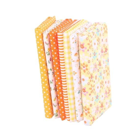 7 Pcs Cotton Fabric Bundles For Quilting,Small Square Different Patterns Printed Patchwork Fabric,25 Cm X 25 Cm Handmade Craft Cloths Fabric For Sewing Patchwork, Quilting, Diy Scrapbooking,Yellow