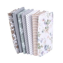 7 Pcs Cotton Fabric DIY Making Supplies Quilting Patchwork Fabric Fat Quarter Bundles DIY for Quilting Cotton Patchwork Cushions, 9.84x9.84 Inch, White