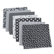 7 Pcs Craft Fabric Bundle Squares,Squares Sheets Patchwork,Pre-Cut Quilt Squares DIY Sewing Quarters Bundle Quilting Fabric Bundles for Quilting Sewing Patchwork DIY Crafts, 9.84"x9.84", Black