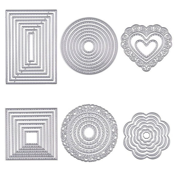 7 Pcs Cutting Dies Cut Metal Scrapbooking Stencils Nesting Die for Festival Chrismas Embossing Photo Album Cards Making
